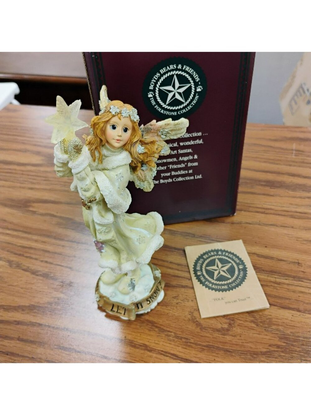 Boyds Bears Folkstone Krystal Isinglass Snow Angel Figurine 1997 Style #28206